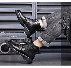 British Style All-matching Work Clothes Ankle Boots Fashion Haulage Motor Leather Boots - TikTopia
