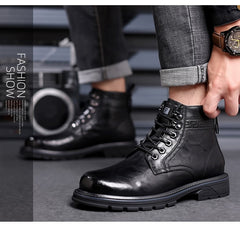 British Style All-matching Work Clothes Ankle Boots Fashion Haulage Motor Leather Boots - TikTopia