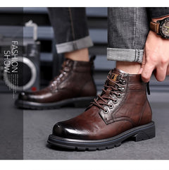 British Style All-matching Work Clothes Ankle Boots Fashion Haulage Motor Leather Boots - TikTopia