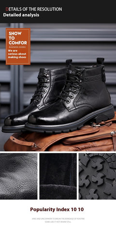 British Style All-matching Work Clothes Ankle Boots Fashion Haulage Motor Leather Boots - TikTopia
