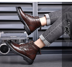British Style All-matching Work Clothes Ankle Boots Fashion Haulage Motor Leather Boots - TikTopia