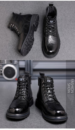 British Style All-matching Work Clothes Ankle Boots Fashion Haulage Motor Leather Boots - TikTopia