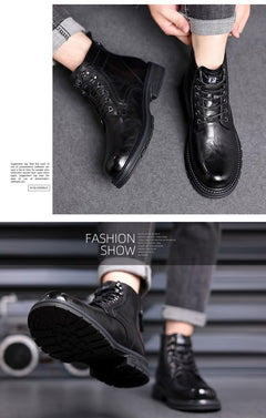 British Style All-matching Work Clothes Ankle Boots Fashion Haulage Motor Leather Boots - TikTopia