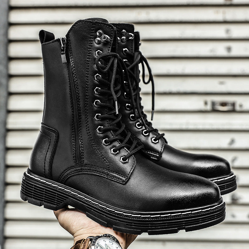 Autumn And Winter Plus Size Men's Long High-top Martin Boots - TikTopia