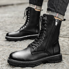 Autumn And Winter Plus Size Men's Long High-top Martin Boots - TikTopia