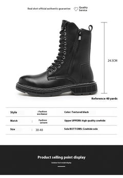 Autumn And Winter Plus Size Men's Long High-top Martin Boots - TikTopia