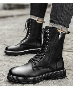 Autumn And Winter Plus Size Men's Long High-top Martin Boots - TikTopia