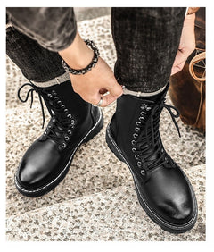 Autumn And Winter Plus Size Men's Long High-top Martin Boots - TikTopia