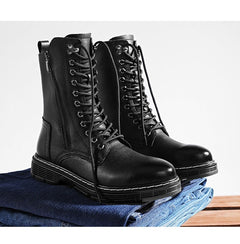 Autumn And Winter Plus Size Men's Long High-top Martin Boots - TikTopia