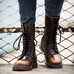 Men's Breathable Leather Cotton Shoes Lace-up - TikTopia