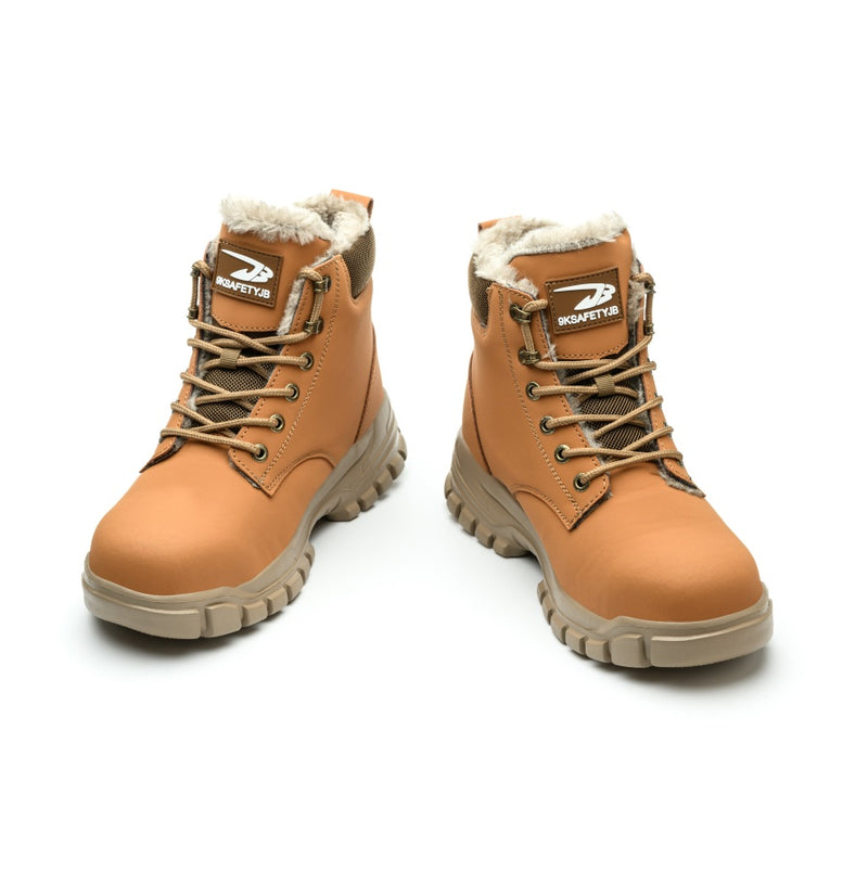 Men's Snow Boots, Steel-toed Boots, Waterproof Winter Warm Fur-lined Shoes - TikTopia