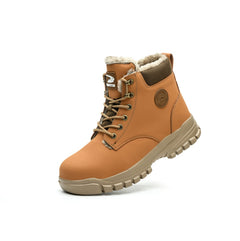 Men's Snow Boots, Steel-toed Boots, Waterproof Winter Warm Fur-lined Shoes - TikTopia