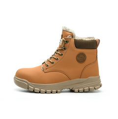 Men's Snow Boots, Steel-toed Boots, Waterproof Winter Warm Fur-lined Shoes - TikTopia