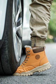 Men's Snow Boots, Steel-toed Boots, Waterproof Winter Warm Fur-lined Shoes - TikTopia