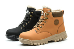 Men's Snow Boots, Steel-toed Boots, Waterproof Winter Warm Fur-lined Shoes - TikTopia