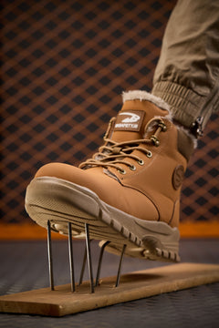 Men's Snow Boots, Steel-toed Boots, Waterproof Winter Warm Fur-lined Shoes - TikTopia