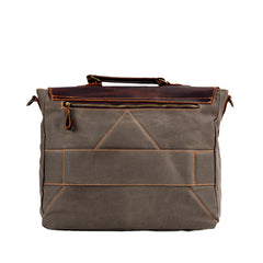 Waterproof Canvas Stitching Leather Briefcase Handbag - TikTopia