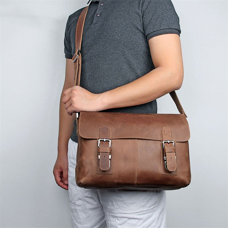 Vintage Leather Crossbody Bag For Men - TikTopia
