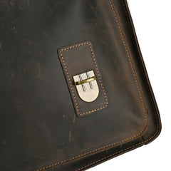 Top Layer Leather One-shoulder Crossbody Laptop Bag - TikTopia