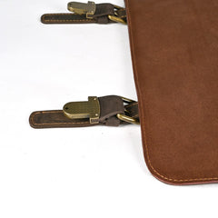 Top Layer Leather One-shoulder Crossbody Laptop Bag - TikTopia