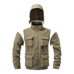Outdoor Windproof Shell Jacket Loose Plus Size Casual Multi-pocket Workwear Jacket - TikTopia