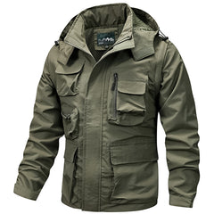 Outdoor Windproof Shell Jacket Loose Plus Size Casual Multi-pocket Workwear Jacket - TikTopia