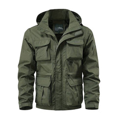 Outdoor Windproof Shell Jacket Loose Plus Size Casual Multi-pocket Workwear Jacket - TikTopia