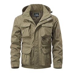 Outdoor Windproof Shell Jacket Loose Plus Size Casual Multi-pocket Workwear Jacket - TikTopia