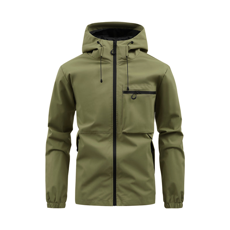 Men's Fashion Casual Hooded Solid Color Multi-pocket Work Pants Outdoor Coat - TikTopia