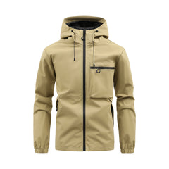 Men's Fashion Casual Hooded Solid Color Multi-pocket Work Pants Outdoor Coat - TikTopia
