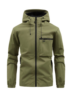 Men's Fashion Casual Hooded Solid Color Multi-pocket Work Pants Outdoor Coat - TikTopia