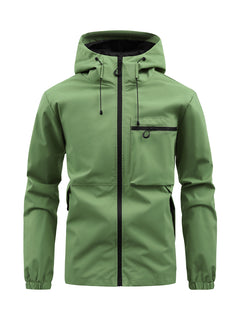 Men's Fashion Casual Hooded Solid Color Multi-pocket Work Pants Outdoor Coat - TikTopia
