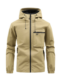 Men's Fashion Casual Hooded Solid Color Multi-pocket Work Pants Outdoor Coat - TikTopia
