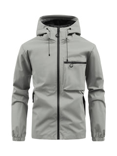 Men's Fashion Casual Hooded Solid Color Multi-pocket Work Pants Outdoor Coat - TikTopia