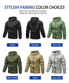 Men's Fashion Casual Hooded Solid Color Multi-pocket Work Pants Outdoor Coat - TikTopia