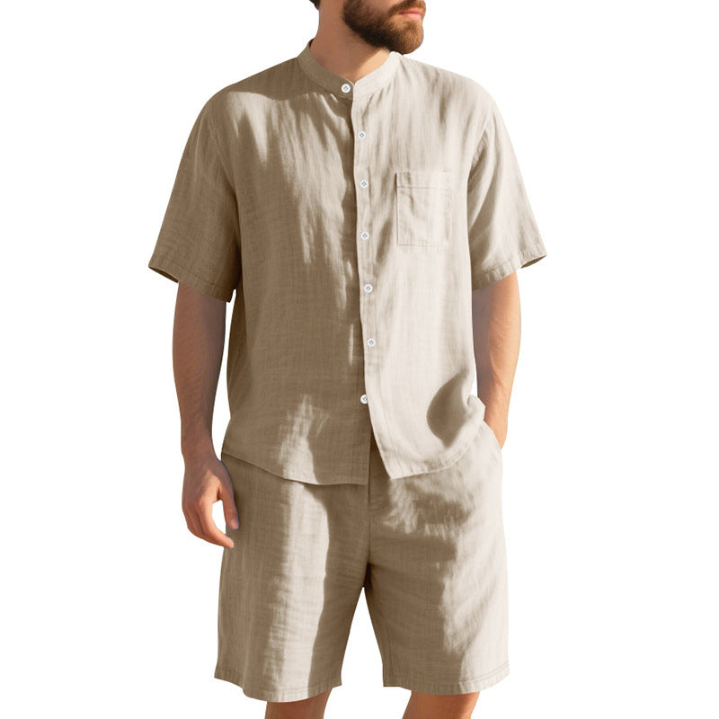 American Linen Suit Men's Summer Short Sleeve - TikTopia