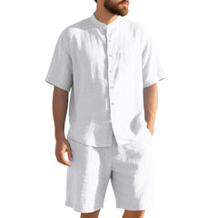 American Linen Suit Men's Summer Short Sleeve - TikTopia