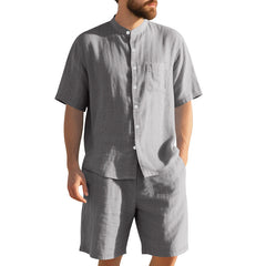 American Linen Suit Men's Summer Short Sleeve - TikTopia