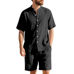 American Linen Suit Men's Summer Short Sleeve - TikTopia