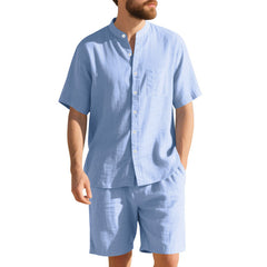 American Linen Suit Men's Summer Short Sleeve - TikTopia