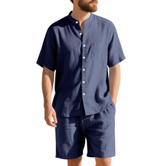American Linen Suit Men's Summer Short Sleeve - TikTopia