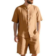 American Linen Suit Men's Summer Short Sleeve - TikTopia