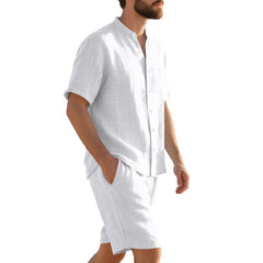 American Linen Suit Men's Summer Short Sleeve - TikTopia