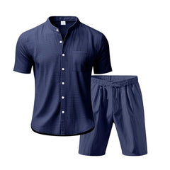 American Linen Suit Men's Summer Short Sleeve - TikTopia