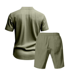 American Linen Suit Men's Summer Short Sleeve - TikTopia