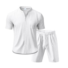 American Linen Suit Men's Summer Short Sleeve - TikTopia