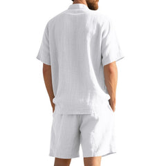 American Linen Suit Men's Summer Short Sleeve - TikTopia