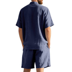 American Linen Suit Men's Summer Short Sleeve - TikTopia