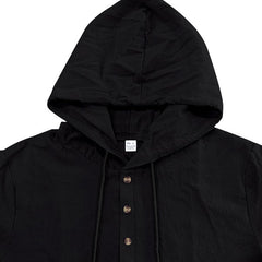 Hooded Beach Casual Short Sleeve Shirt Outfit - TikTopia
