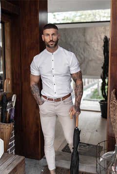 New Summer Shirt  Fitness Clothing Cotton Tops Short Sleeve Sports Shirts Brand Mens Short Cool Casual Fashion Breathable Shirt - TikTopia
